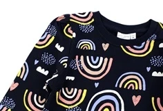 Name It dark sapphire rainbow sweatshirt 